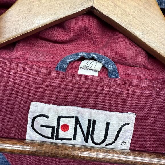 Vintage Mickey Mouse Jacket Men's Large Blue Disney Canvas Boxy barn Cropped 90s - Picture 10 of 12